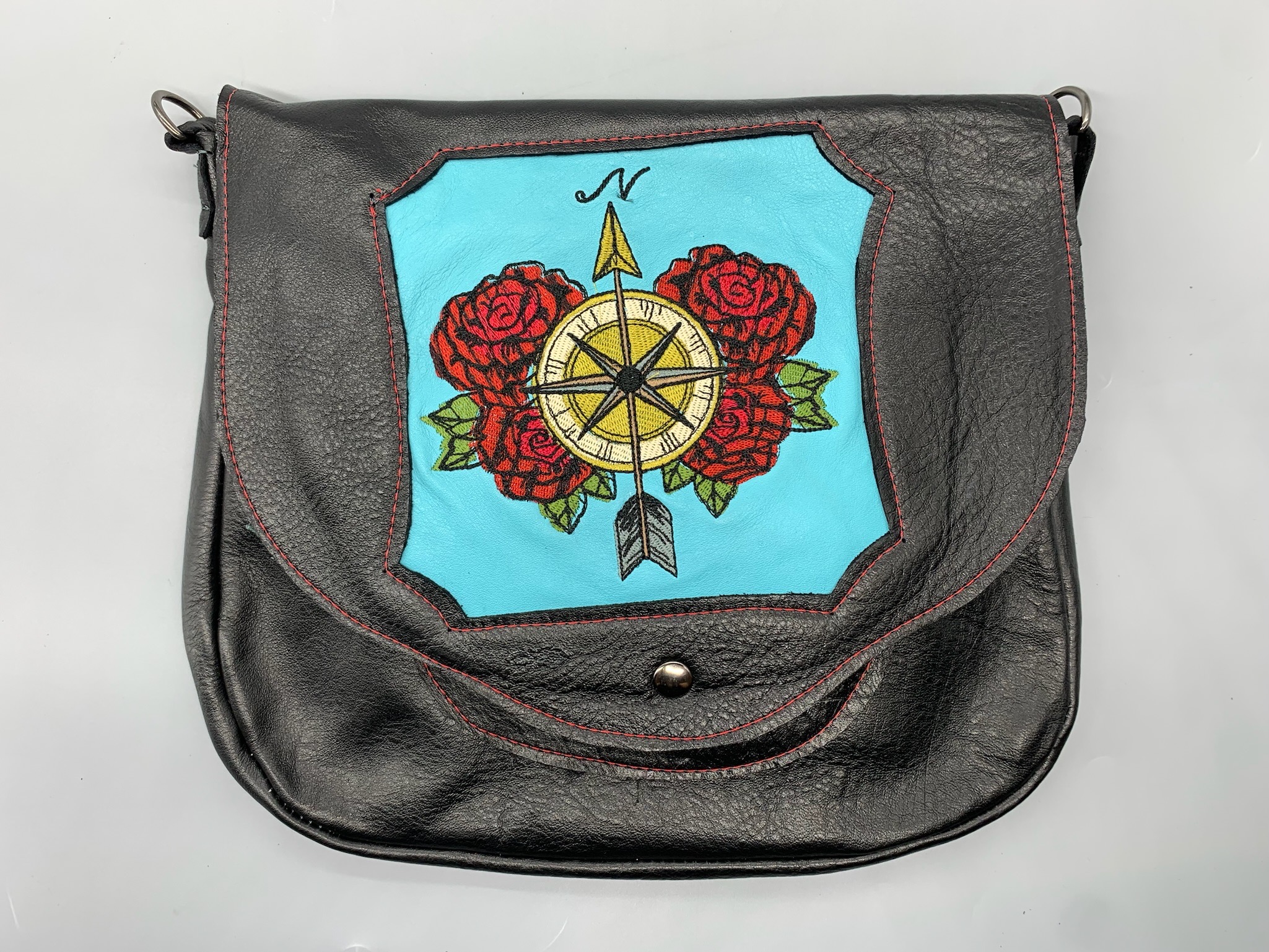 Offers Graveyard Bloom Embroidered Canvas Messenger Bag